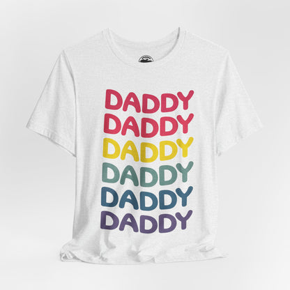 Daddy (Replica 80's Gay Daddy Rainbow Novelty Shirt/Vintage Print Effect)