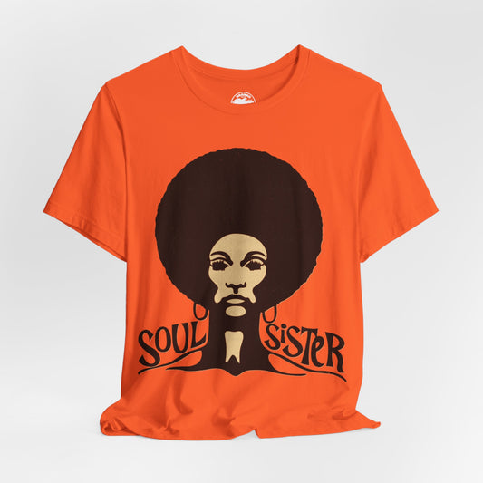 Soul Sister (Graphic from 70's Blacklight Poster/Vintage Print Effect/Black Pride Shirt)