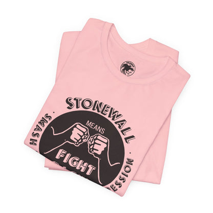 Stonewall Means Fight Back!  (Replica Gay & Lesbian Rights Protest Tee/YAWF)