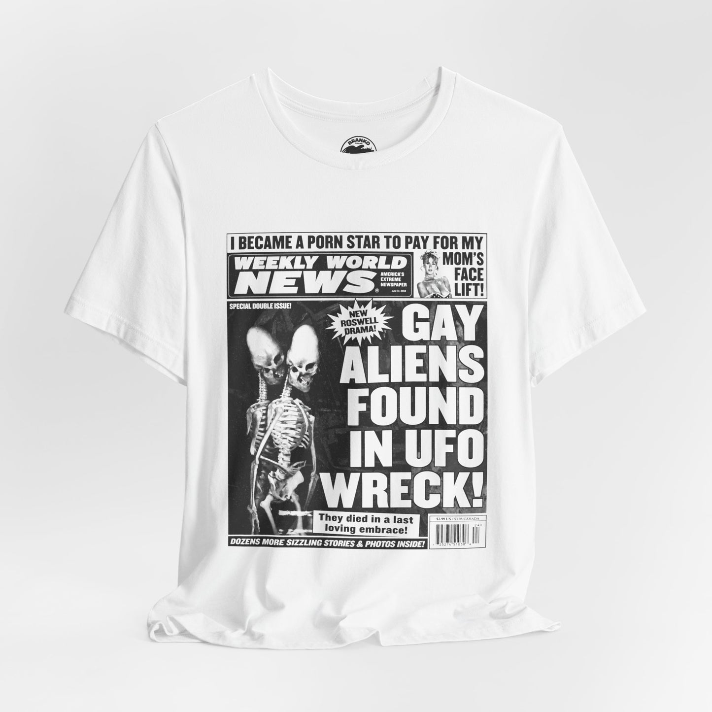 Gay Aliens (Weekly World News 2004 Front Page/Graphic with Vintage Effect)