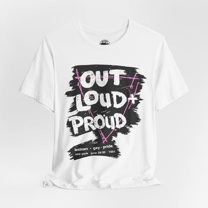 New York City Pride 1991 (Replica Promo Shirt/1991 Lesbian and Gay Pride/Out, Loud and Proud)
