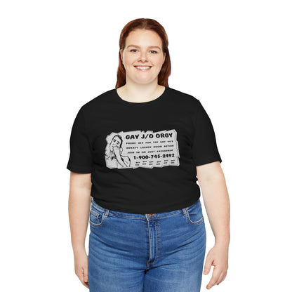 Gay J/O Orgy Phone Sex Ad (90's Gay Phone Sex Ad Graphic Tee/90's)