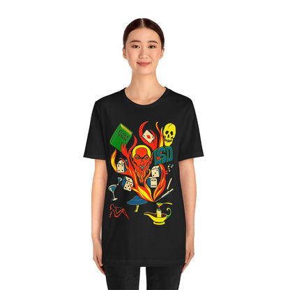 Black Magic (Restored early 70's Black Light Poster Image by Larry Evans/Satan Shirt/LSD shirt/Black Magic Shirt)
