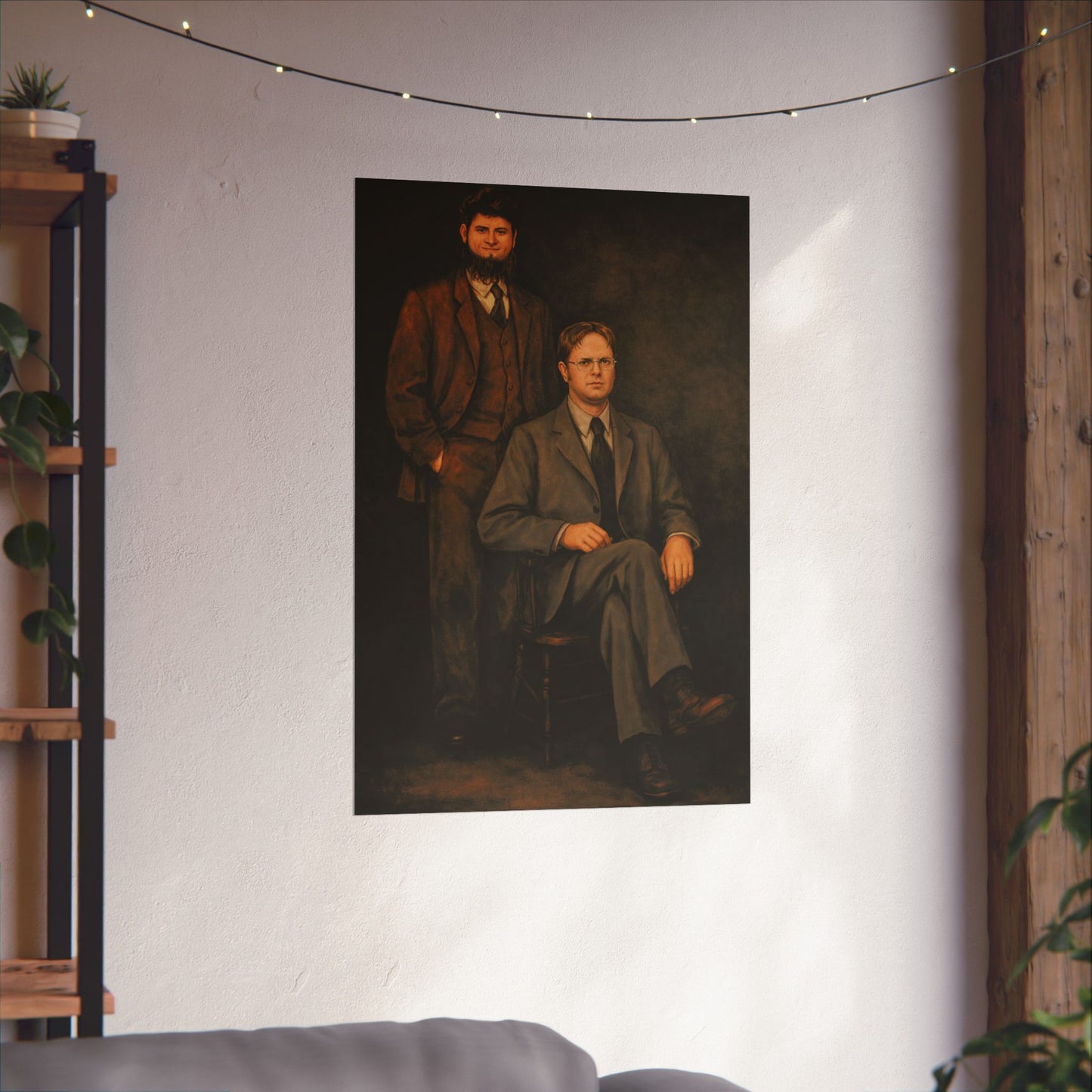 Dwight and Mose Portrait (The Office Dwight Schrute and Mose Portrait Reprint/Schrute Farms)