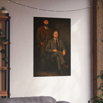 Dwight and Mose Portrait (The Office Dwight Schrute and Mose Portrait Reprint/Schrute Farms)