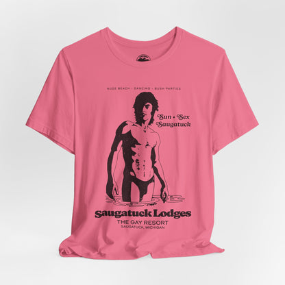 Saugatuck Lodges (Replica Souvenir T-Shirt/Michigan Gay Resort/60's to 80's)