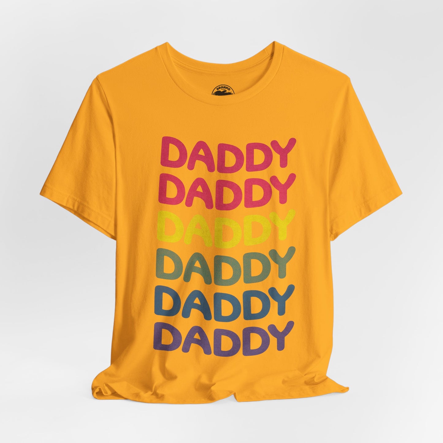 Daddy (Replica 80's Gay Daddy Rainbow Novelty Shirt/Vintage Print Effect)