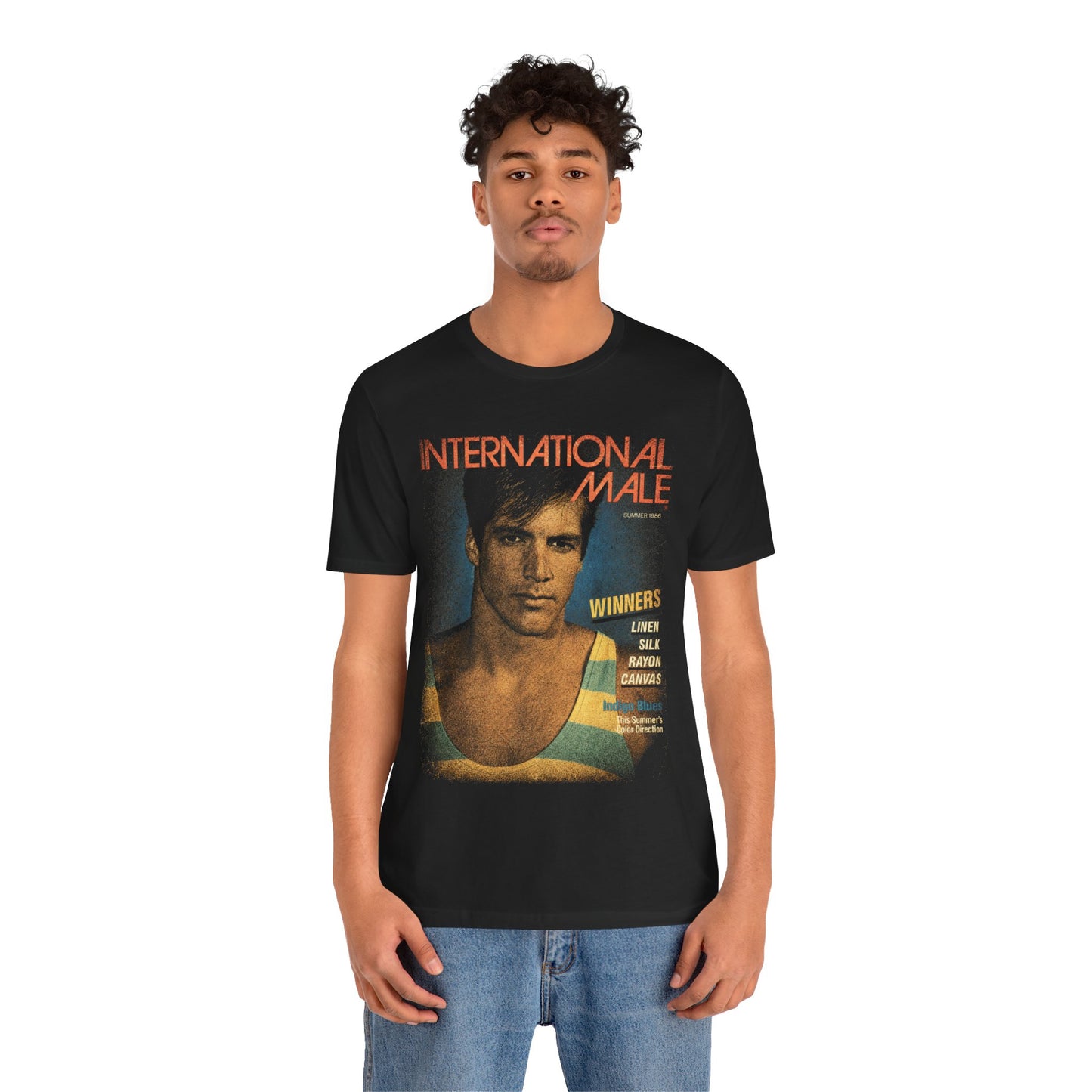 International Male (Men's Fashion Mail Order Catalogue/70's to 2000's/80's Cover with Vintage Print Effect)