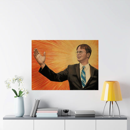 Dwight Chairman Mao Style Print (The Office/Dwight Schrute Poster Print with Vintage Print Effect)