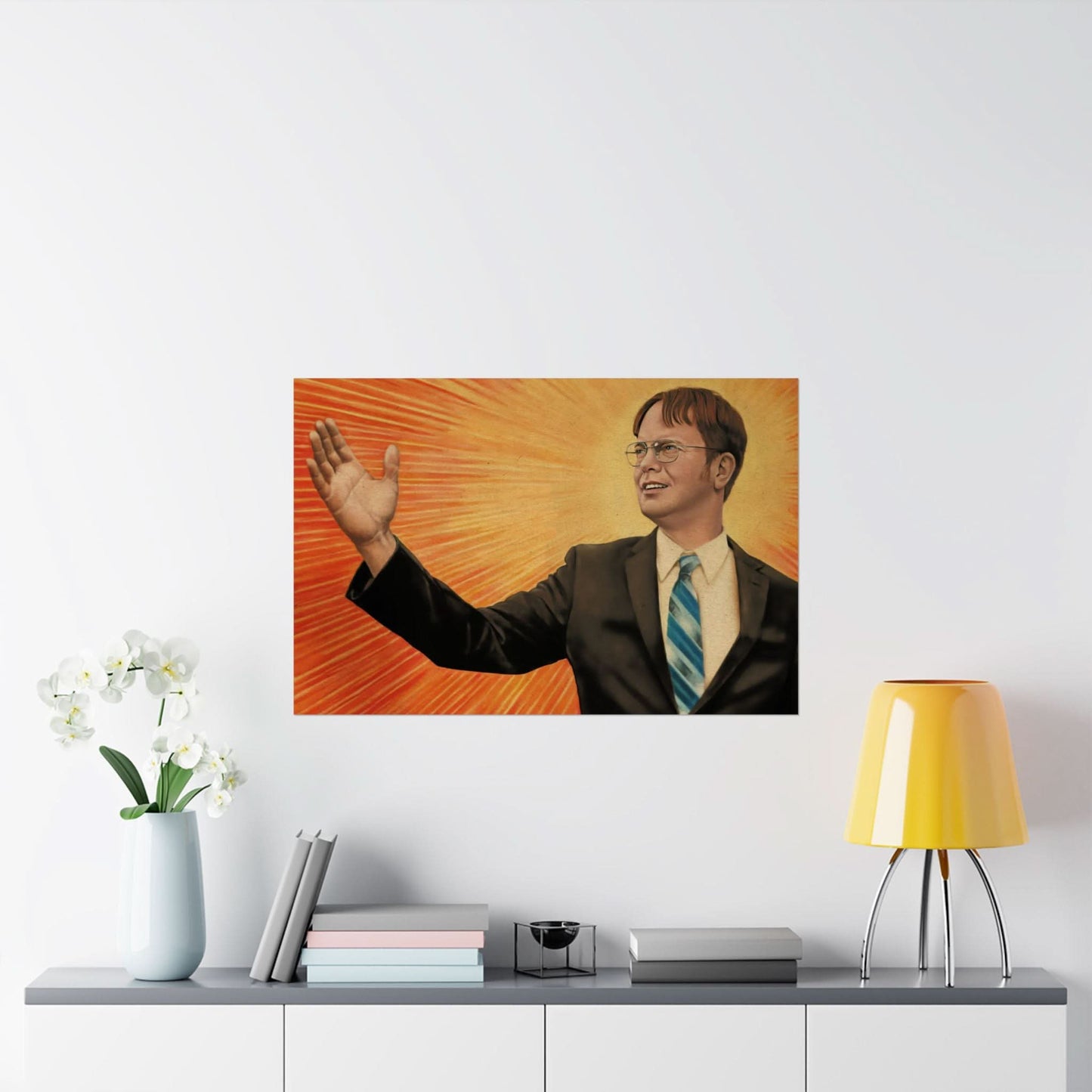 Dwight Chairman Mao Style Print (The Office/Dwight Schrute Poster Print with Vintage Print Effect)