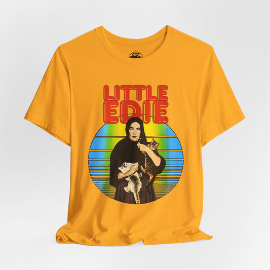 Little Edie (70's Iron On Style Graphic with Vintage Print Effect/Grey Gardens Shirt/Edith Bouvier Beale)