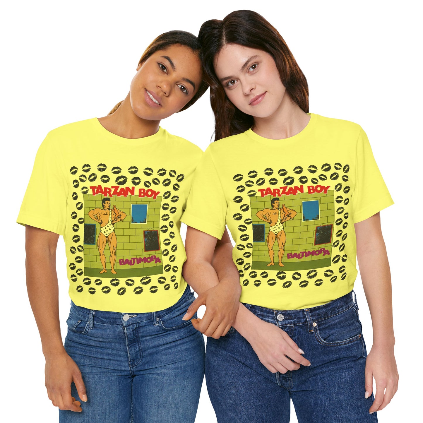 Tarzan Boy (Oversized Covert Art Graphic with Vintage Print Effect/Baltimora Tarzan Boy Shirt)