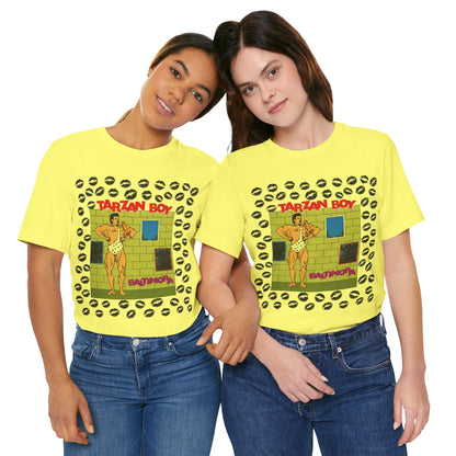 Tarzan Boy (Oversized Covert Art Graphic with Vintage Print Effect/Baltimora Tarzan Boy Shirt)