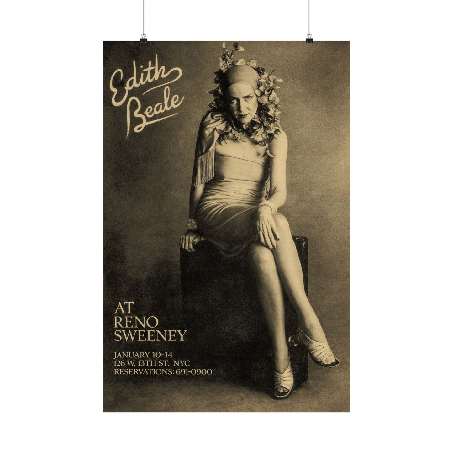Edith Beale at Reno Sweeney Poster (Restored Reprint from 1978 Appearances)