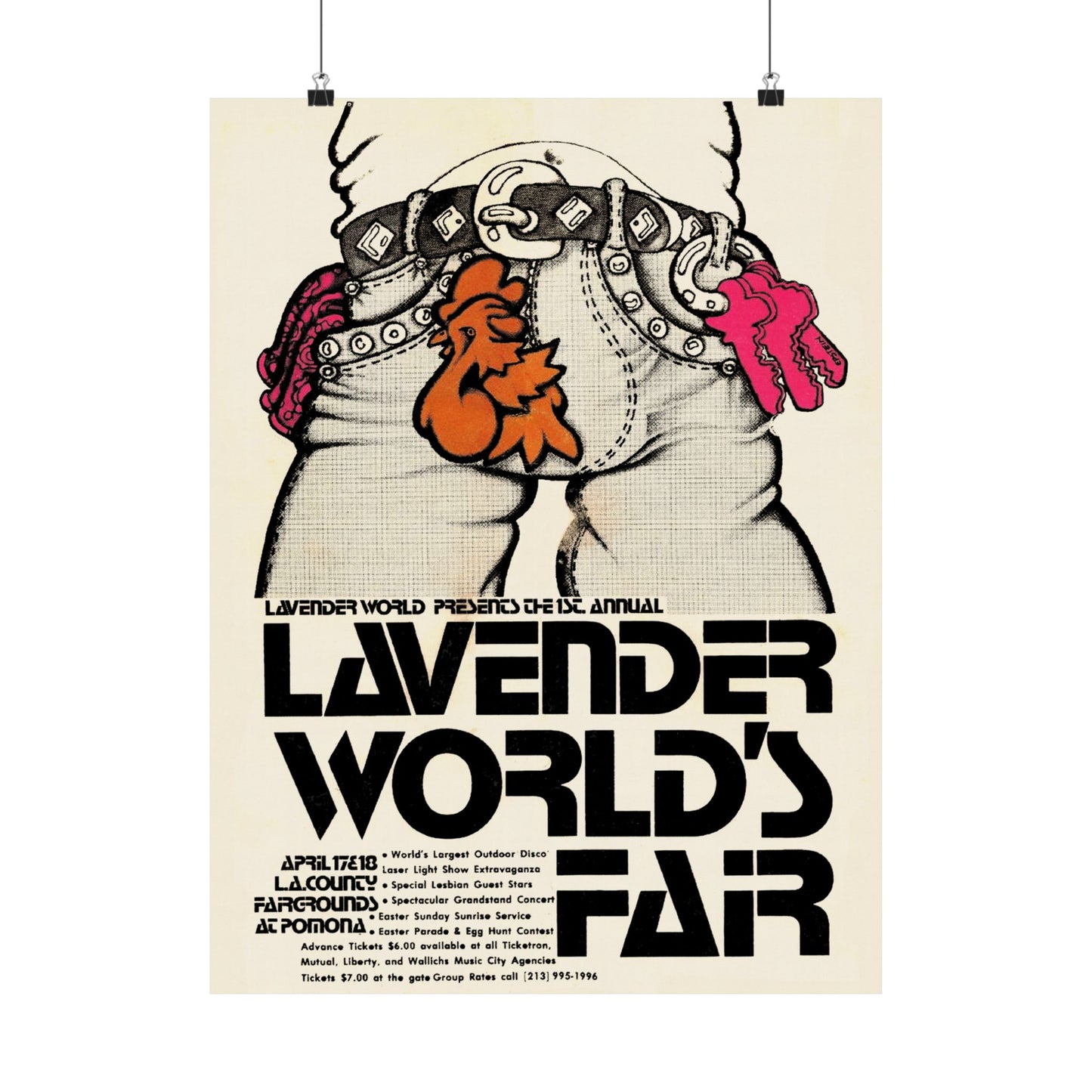 Lavender World's Fair Poster (Reprint of 1976 "Gay Woodstock" Poster/Los Angeles)
