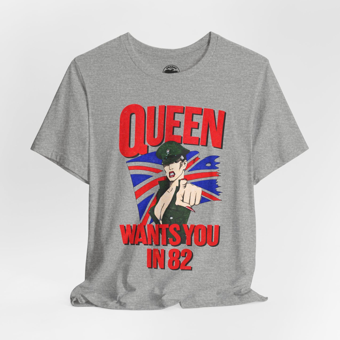 Queen (Replica 1982 Tour Shirt Front Design/Freddie Mercury Shirt)