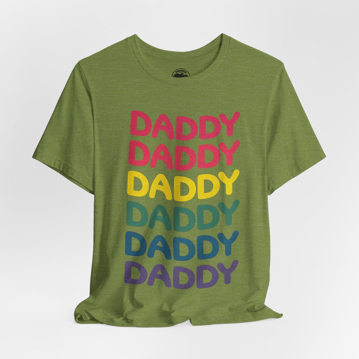 Daddy (Replica 80's Gay Daddy Rainbow Novelty Shirt/Vintage Print Effect)