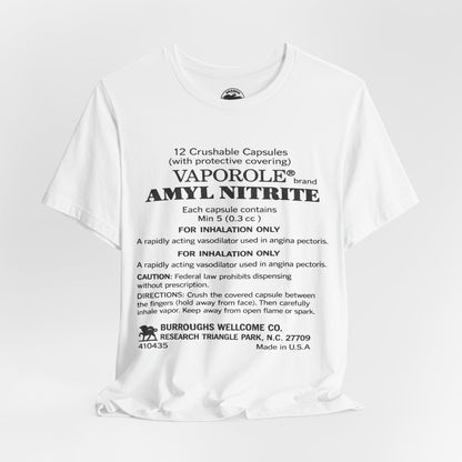 Vaporole Amyl Nitrite (Replica 70's Poppers Sub-Culture Tee/Gay Poppers)