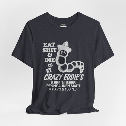 Crazy Eddie's Beef N Beer (Pennsauken, New Jersey Biker Dive Bar Tee/Replica Promo Tee/Pennsauken Mart)
