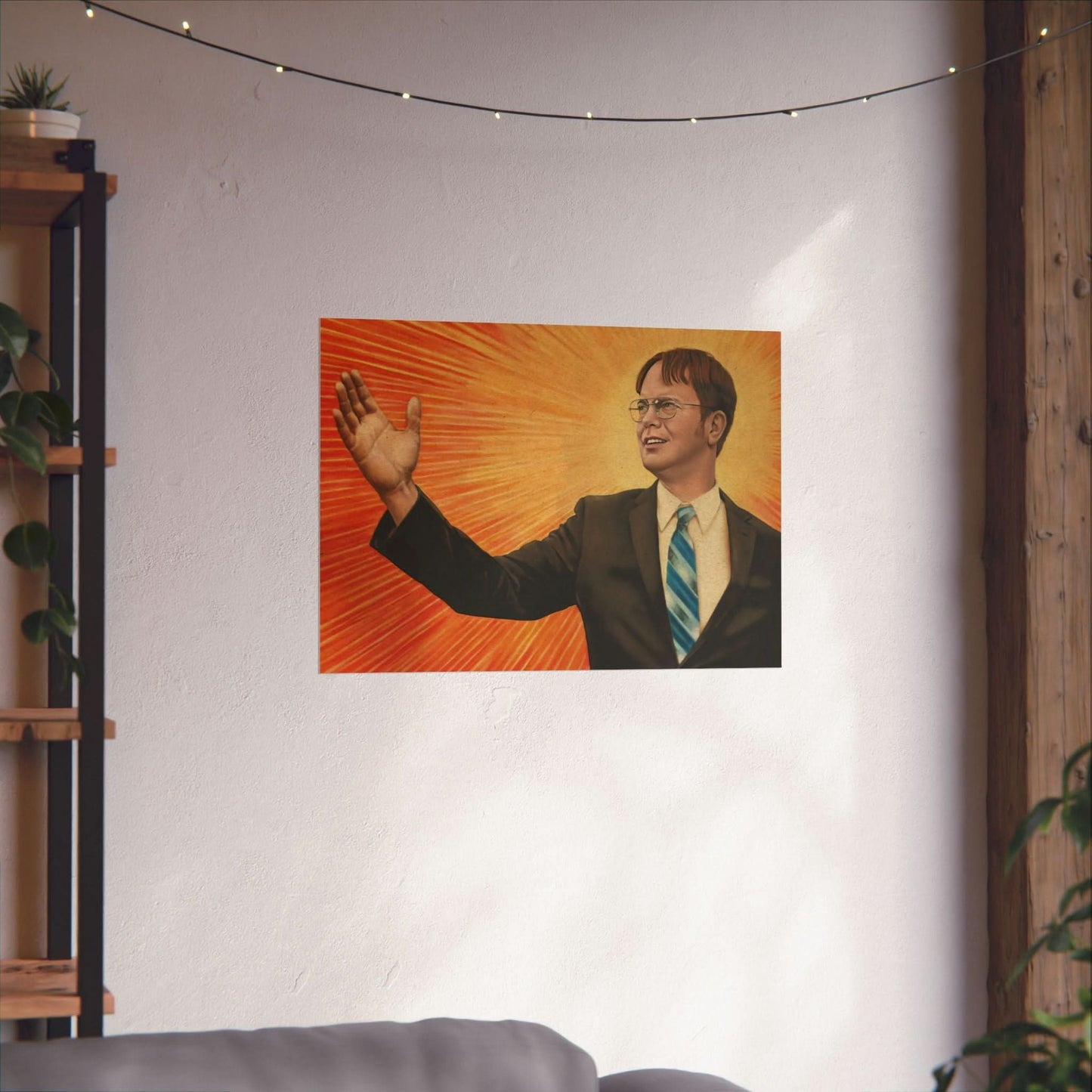 Dwight Chairman Mao Style Print (The Office/Dwight Schrute Poster Print with Vintage Print Effect)