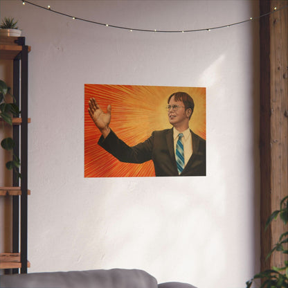Dwight Chairman Mao Style Print (The Office/Dwight Schrute Poster Print with Vintage Print Effect)
