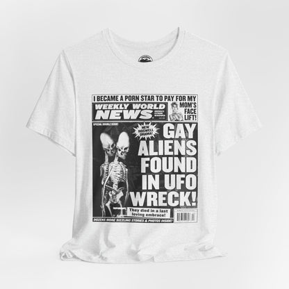 Gay Aliens (Weekly World News 2004 Front Page/Graphic with Vintage Effect)