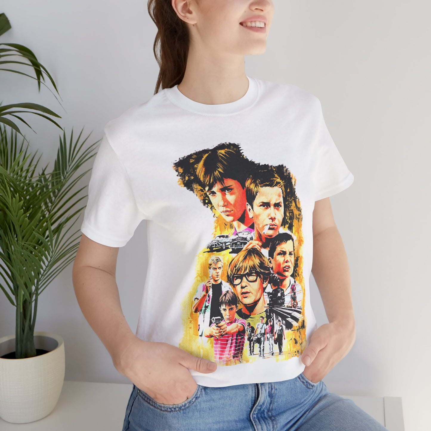 Stand by Me (Graphic with Vintage Print Effect/Stand by Me Shirt/Wil Wheaton, River Phoenix, Corey Feldman,Jerry O'Connell/Rob Reiner)