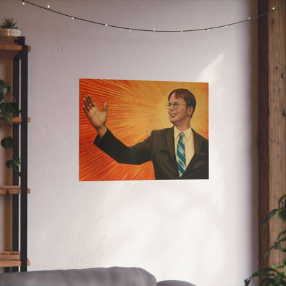 Dwight Chairman Mao Style Print (The Office/Dwight Schrute Poster Print with Vintage Print Effect)