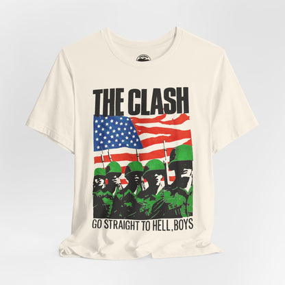 The Clash (Replica “Straight to Hell” Tee/Early 1980s/Graphic with Vintage Print Effect)