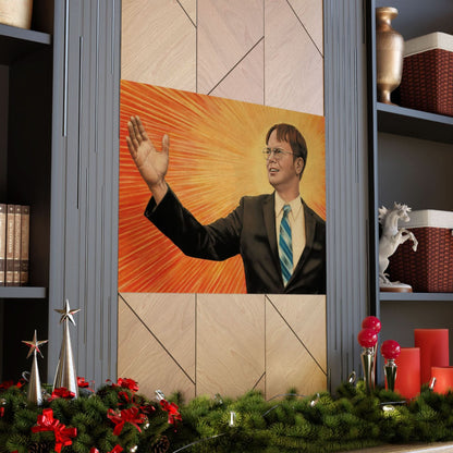 Dwight Chairman Mao Style Print (The Office/Dwight Schrute Poster Print with Vintage Print Effect)