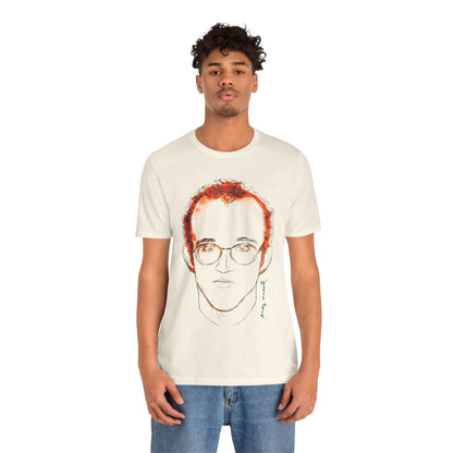 Andy Warhol x Keith Haring (Portrait T-Shirt with Vintage Print Effect)