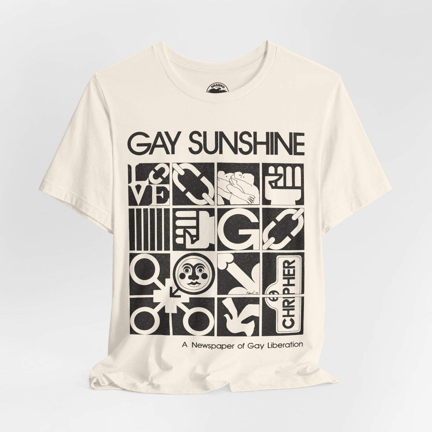 Gay Sunshine (Oversized Graphic with Vintage Print Effect/Gay Liberation Newspaper)
