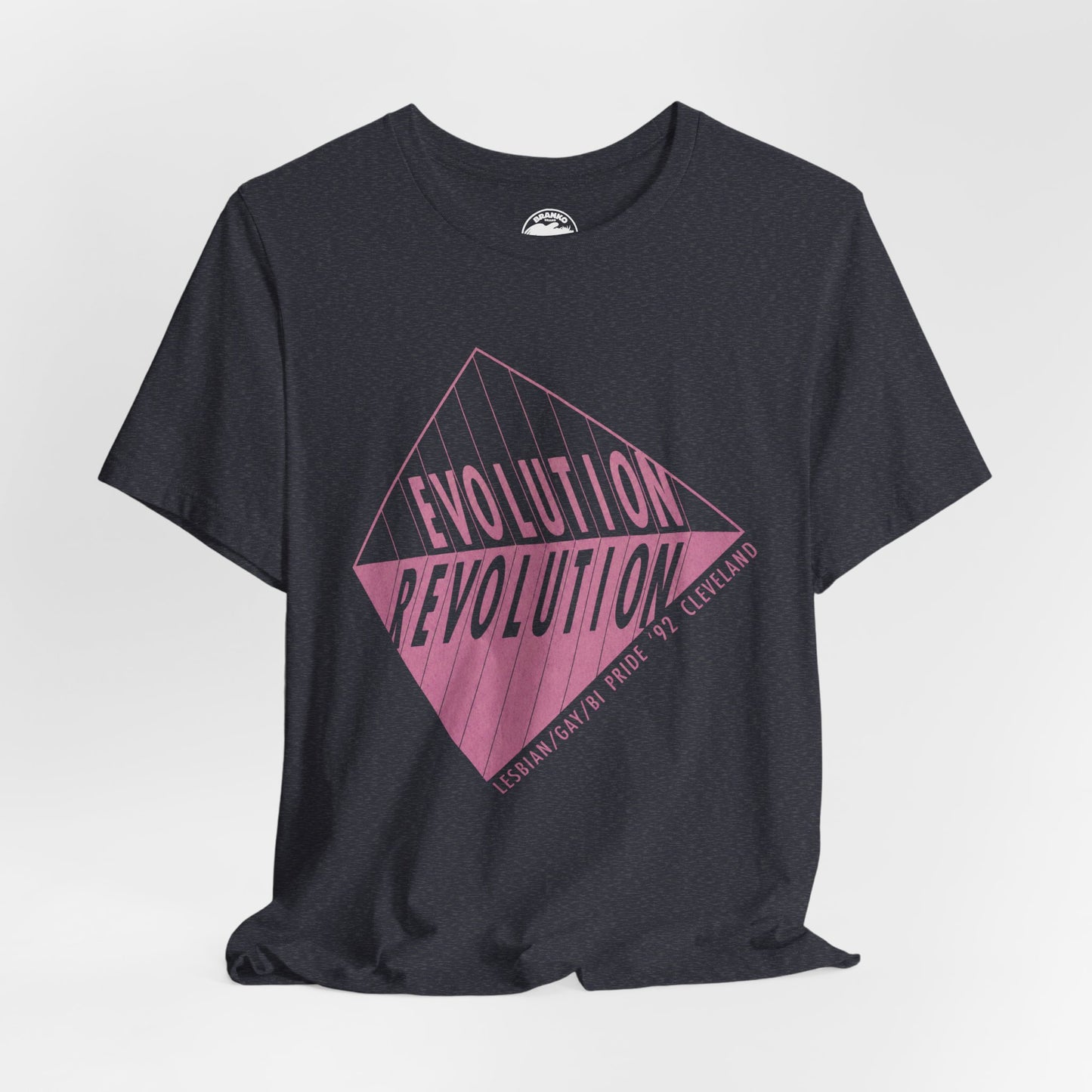 1992 Cleveland Pride (Replica Lesbian, Gay and Bi Pride Shirt/Cleveland Gay Pride/Evolution Revolution)