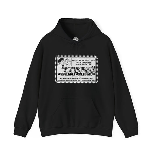 Wood–Six Twin Theater Hoodie (Detroit Gay Porno House/70's to 90's)