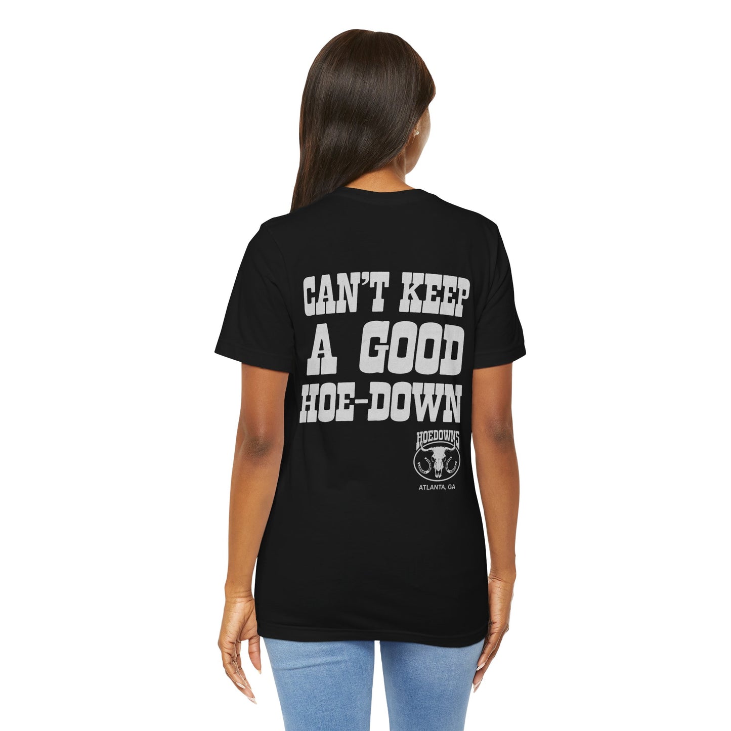 Hoedowns (Atlanta Gay Bar/1993-2007/Replica Promo Tee Front and Back Design/Can't Keep a Good Hoe-Down)