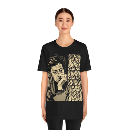 Serge Gainsbourg (Large Graphic with Vintage Effect/Initials B.B Illustration/Serge Gainsbourg Shirt)