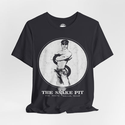 The Snake Pit (Dallas Gay Leather Bar/70's to 90's/Early 80's Logo with Vintage Print Effect)
