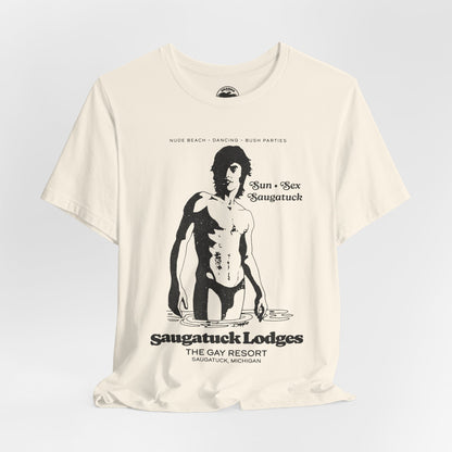 Saugatuck Lodges (Replica Souvenir T-Shirt/Michigan Gay Resort/60's to 80's)