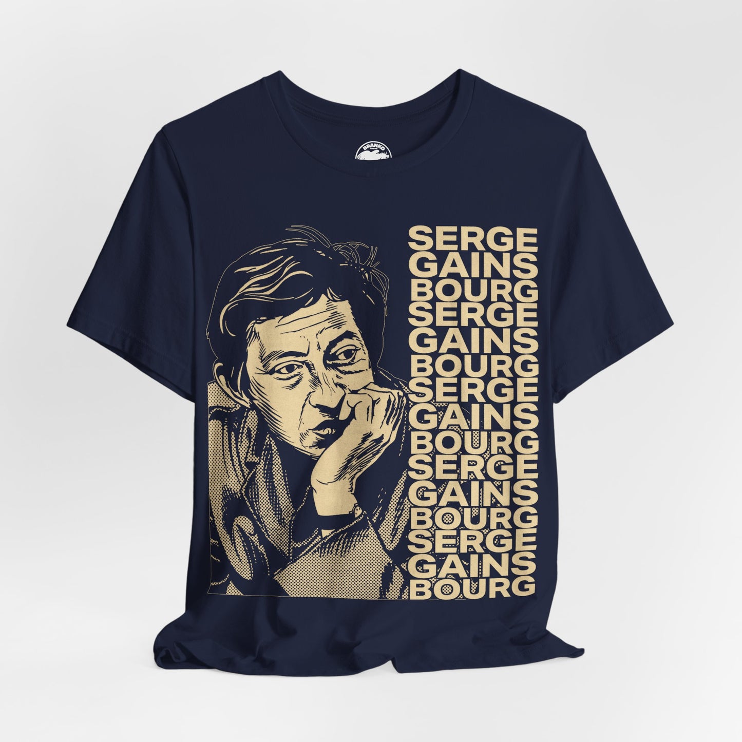 Serge Gainsbourg (Large Graphic with Vintage Effect/Initials B.B Illustration/Serge Gainsbourg Shirt)