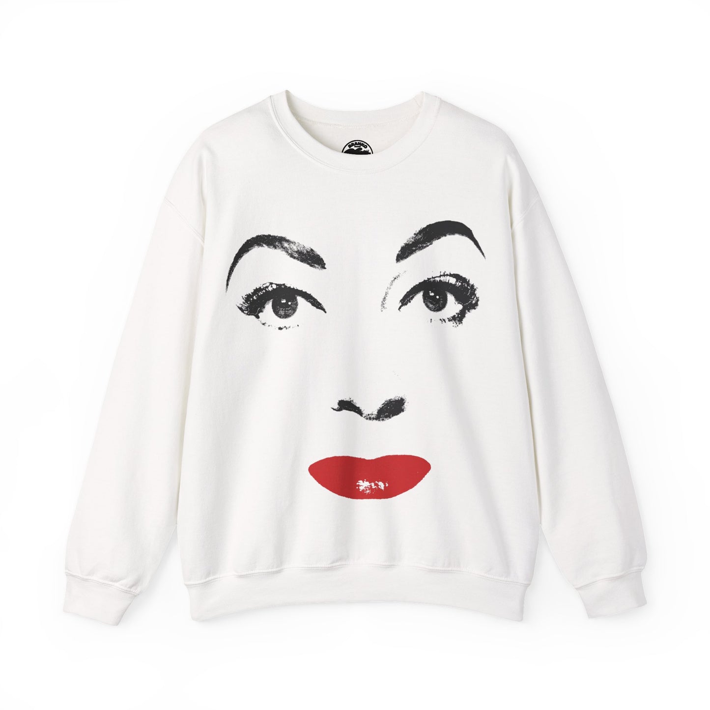 Mommie Dearest Sweatshirt (Horrifyingly Large Face Graphic with Vintage Print Effect/Mommie Dearest Shirt/Faye Dunaway/Joan Crawford Shirt)