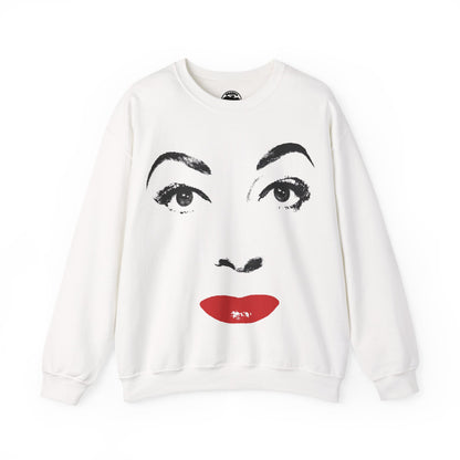 Mommie Dearest Sweatshirt (Horrifyingly Large Face Graphic with Vintage Print Effect/Mommie Dearest Shirt/Faye Dunaway/Joan Crawford Shirt)