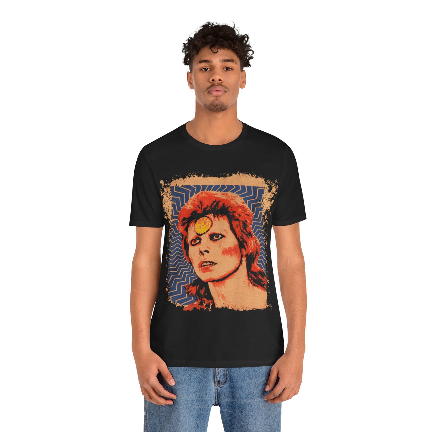 David Bowie (Ziggy Stardust Mosquitohead Inspired Graphic with Vintage Print)