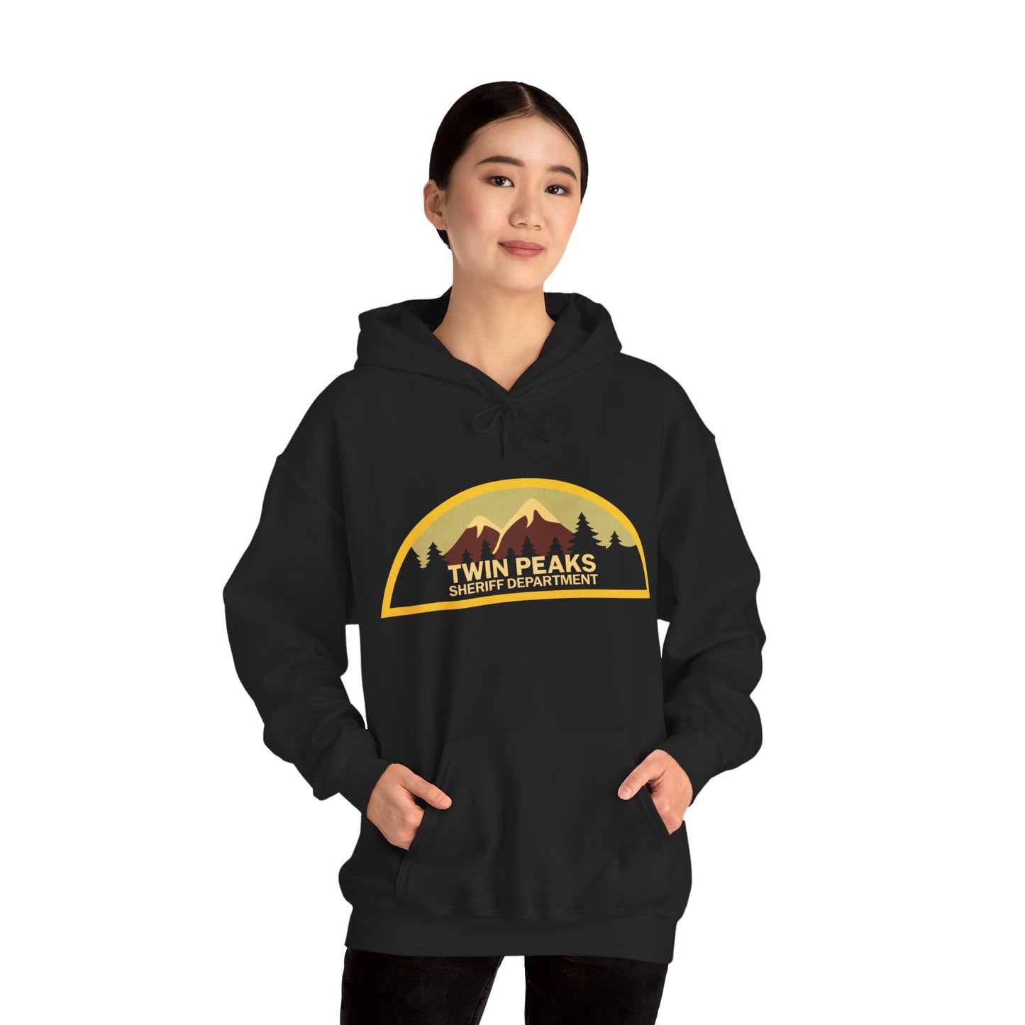 Twin Peaks Sheriff Department Hoodie (Logo with Vintage Print Effect/Twin Peaks Shirt)