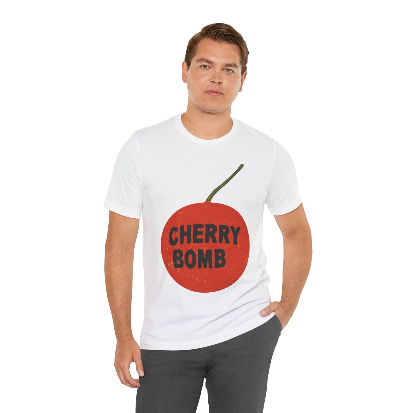 Cherry Bomb (Oversized Firecracker Graphic with Vintage Print Effect)