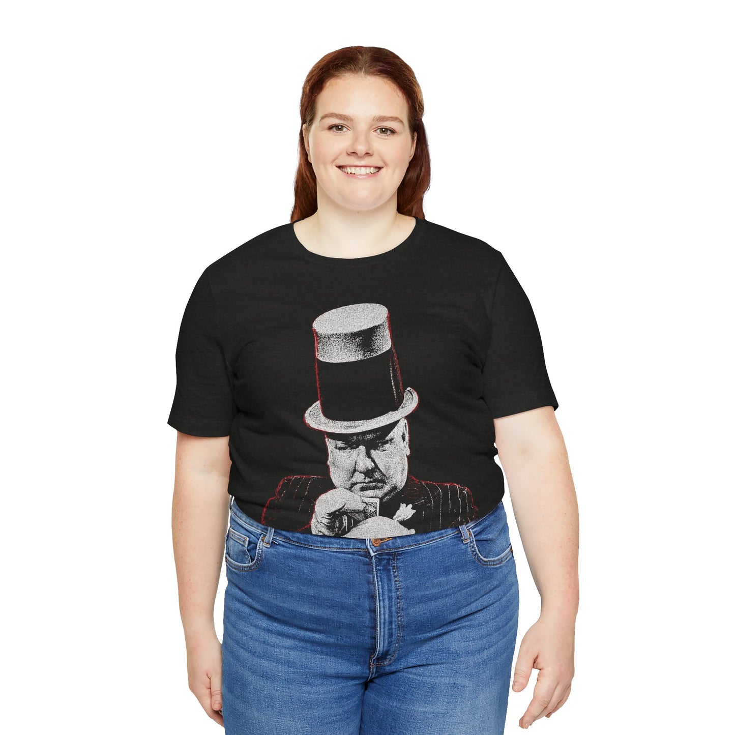 W.C. Fields (Playing Cards/Graphic with Vintage Rock Tee Effect)