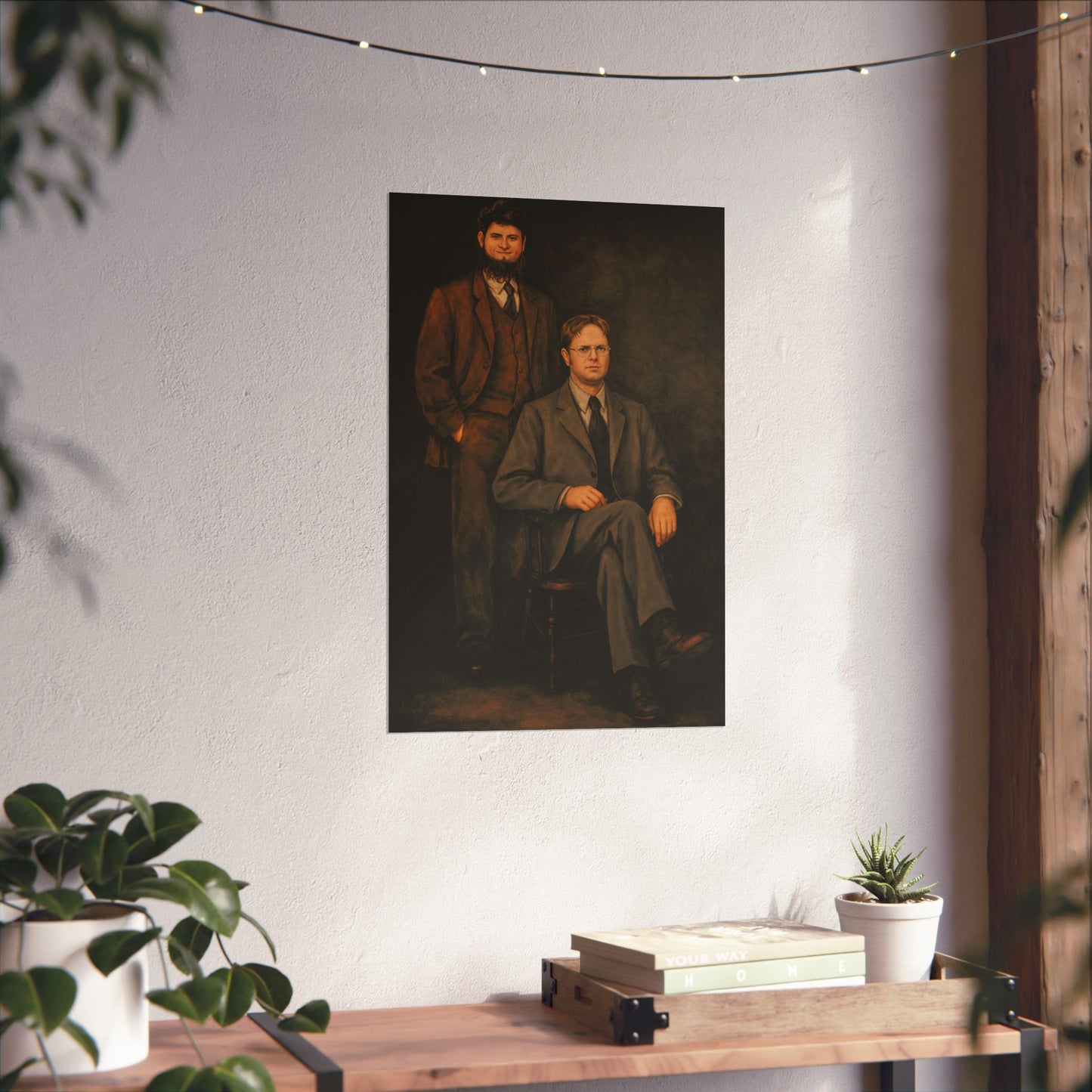 Dwight and Mose Portrait (The Office Dwight Schrute and Mose Portrait Reprint/Schrute Farms)