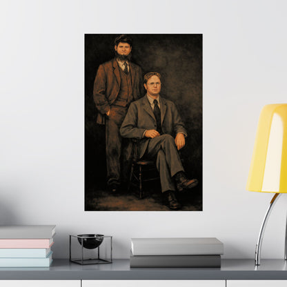 Dwight and Mose Portrait (The Office Dwight Schrute and Mose Portrait Reprint/Schrute Farms)