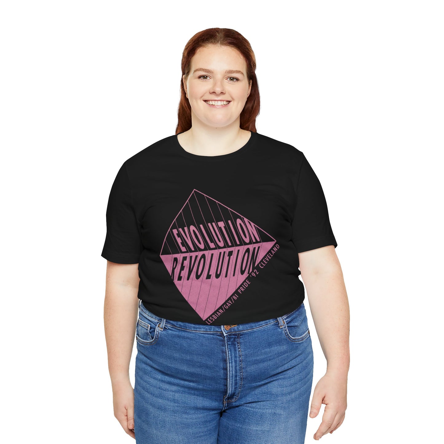 1992 Cleveland Pride (Replica Lesbian, Gay and Bi Pride Shirt/Cleveland Gay Pride/Evolution Revolution)