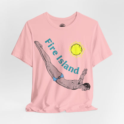 Fire Island (Replica 70's Souvenir T-Shirt with Oversized Graphic/Fire Island, New York Shirt)