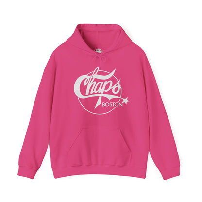 Chaps Boston Hoodie (Boston Gay Bar/80's and 90's/80's Logo with Vintage Print Effect)